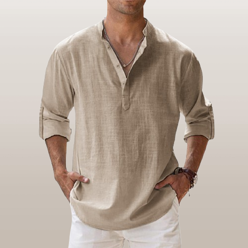 Henley-Shirt Nils – Farbe: Khaki