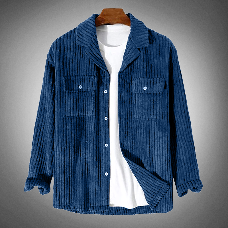 Elias Cord-Hemdjacke – Dunkelblau – Produktansicht