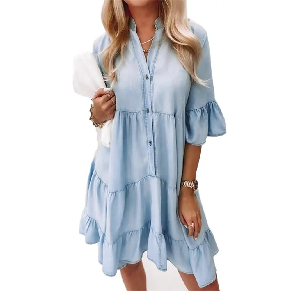 Alma Kleid im Denim-Stil – Produktansicht