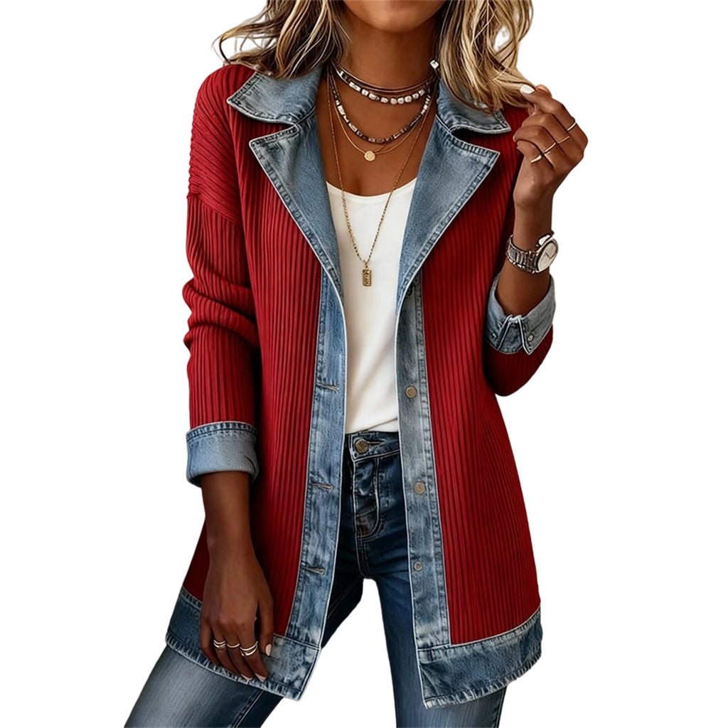 Romy Jeansjacke – Farbe: Rosso