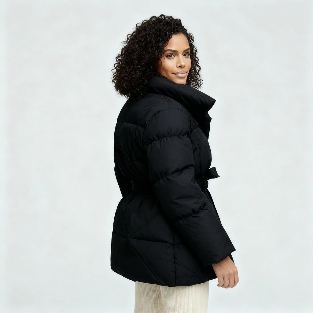 Nora Pufferjacke mit Bindegürtel – Produktansicht