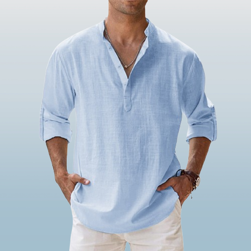 Henley-Shirt Nils – Farbe: Hellblau