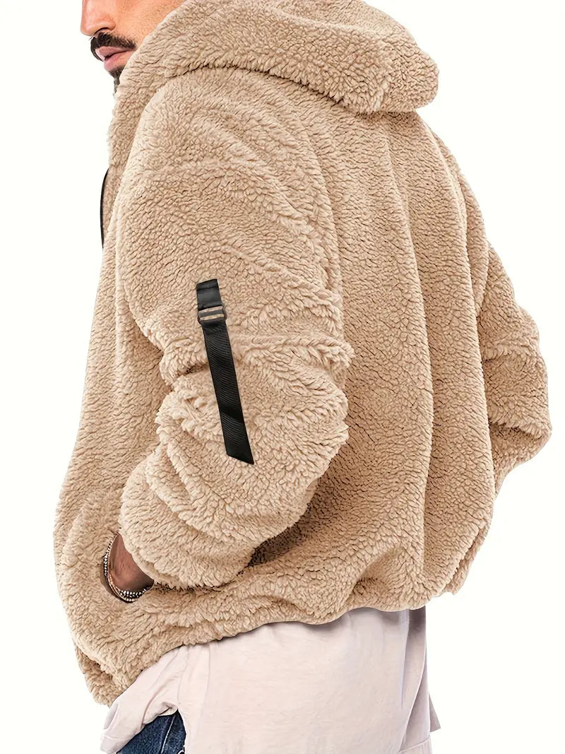 Nilo Kapuzenjacke mit Reißverschluss – Beige – Produktansicht