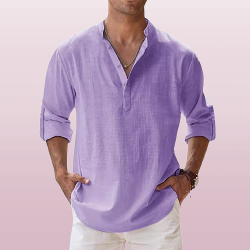 Henley-Shirt Nils – Farbe: Lila