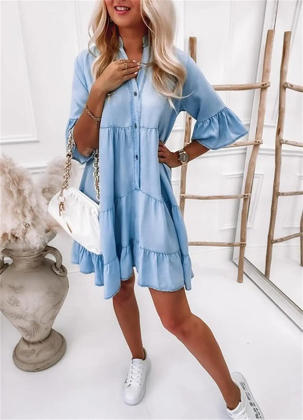 Alma Kleid im Denim-Stil – Produktansicht