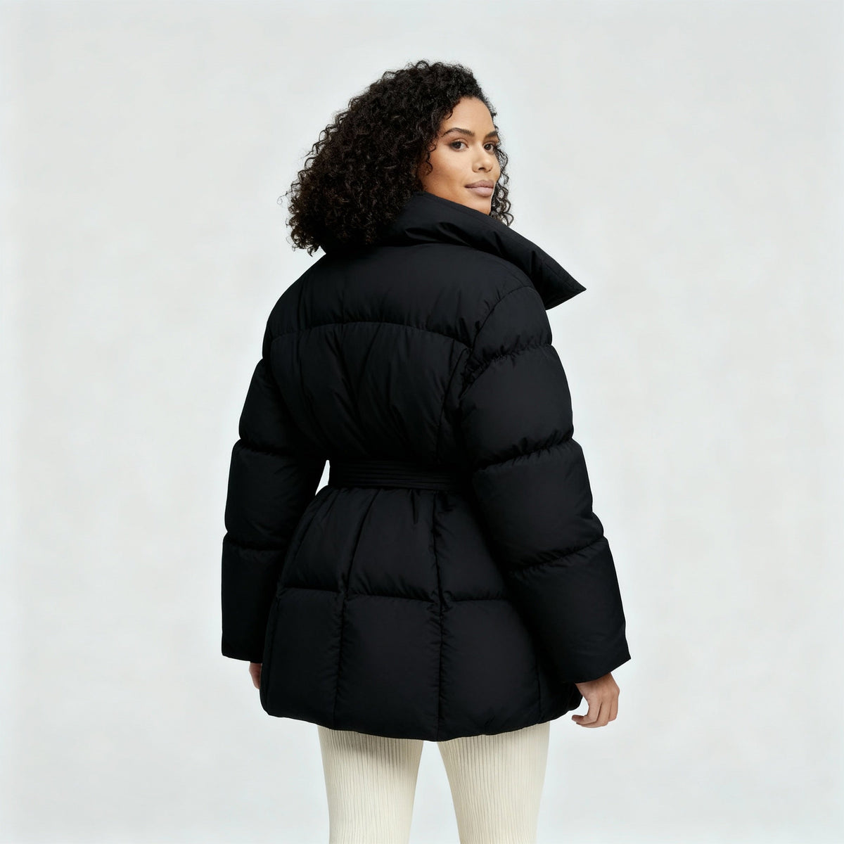 Nora Pufferjacke mit Bindegürtel – Produktansicht