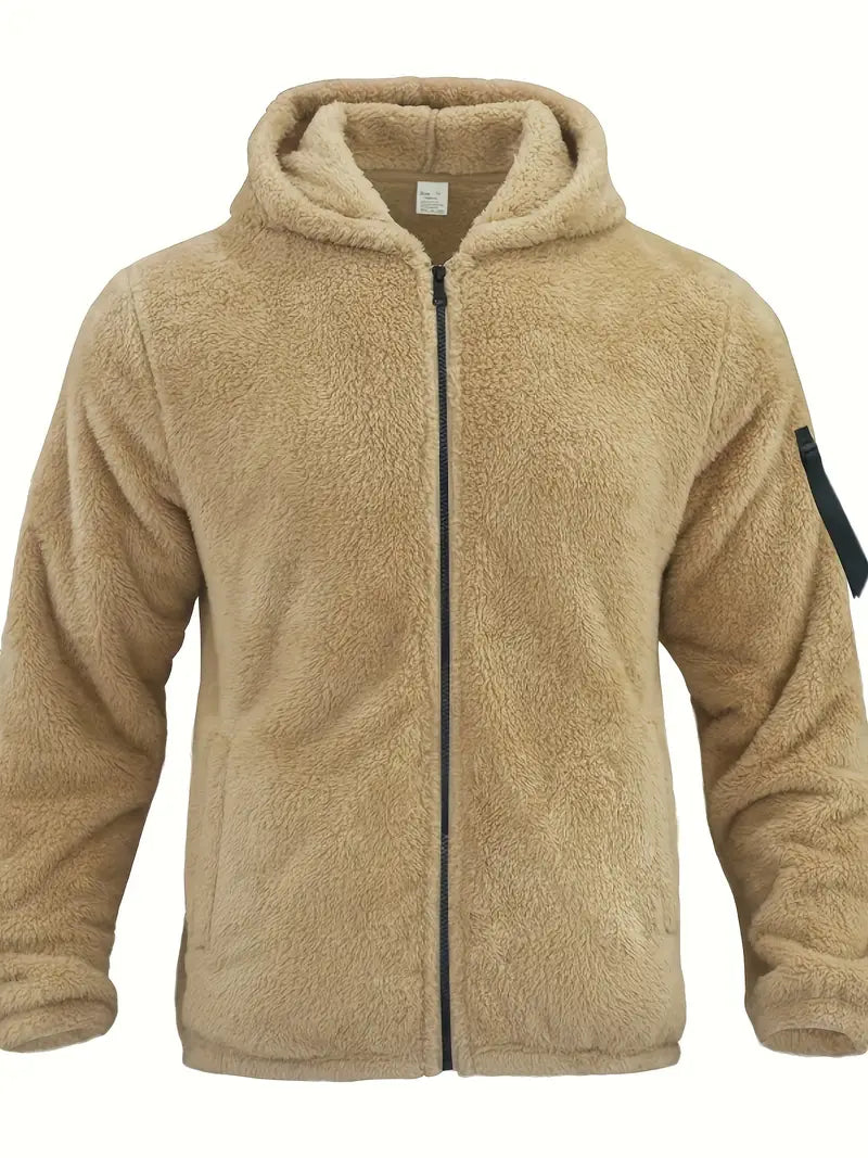 Nilo Kapuzenjacke mit Reißverschluss – Beige – Produktansicht