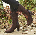 Marlene wadenhohe Schnürstiefel mit Blockabsatz – Produktansicht