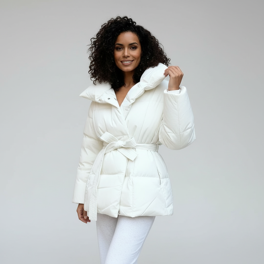 Nora Pufferjacke mit Bindegürtel – Produktansicht