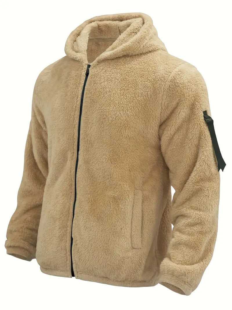 Nilo Kapuzenjacke mit Reißverschluss – Beige – Produktansicht