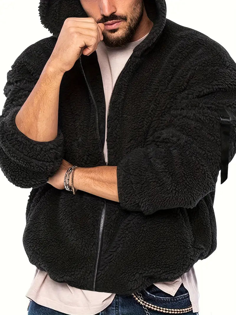 Nilo Kapuzenjacke mit Reißverschluss – Beige – Produktansicht