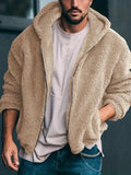 Nilo Kapuzenjacke mit Reißverschluss – Beige – Produktansicht