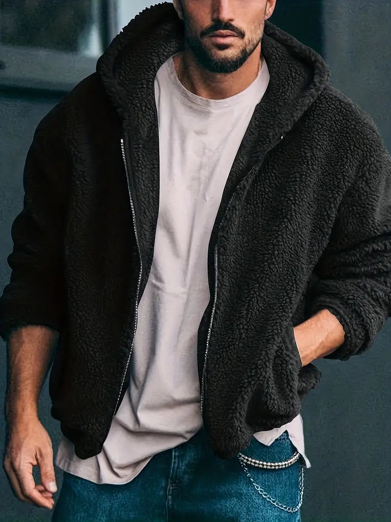 Nilo Kapuzenjacke mit Reißverschluss – Beige – Produktansicht