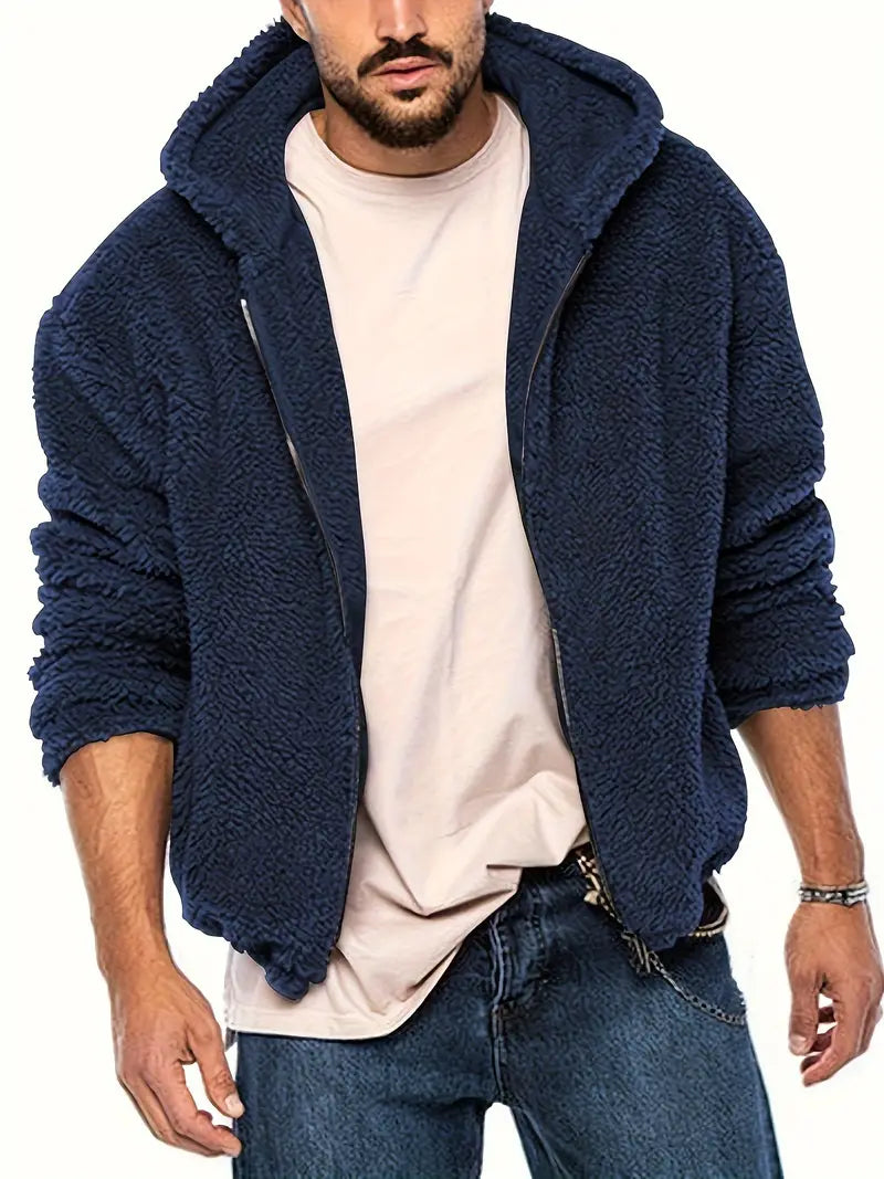 Nilo Kapuzenjacke mit Reißverschluss – Beige – Produktansicht