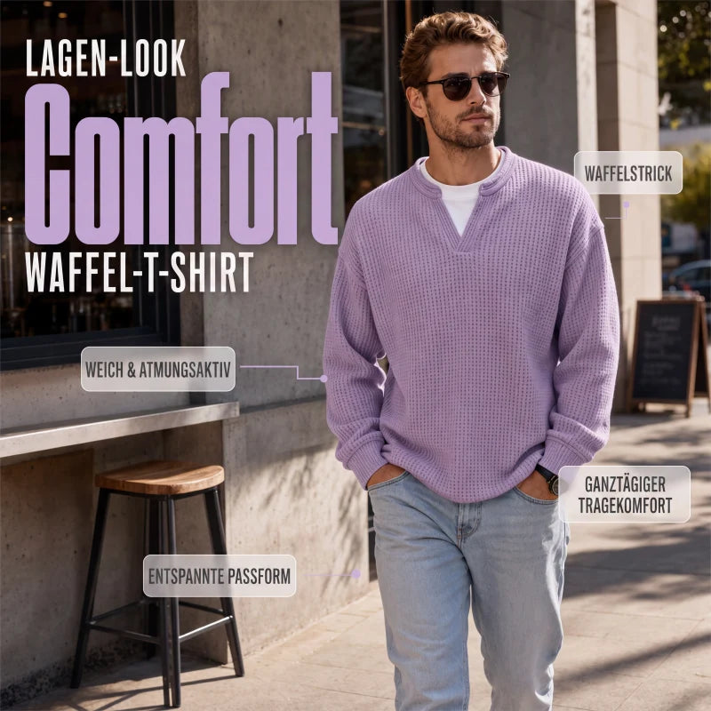 Pullover Mara – Waffelstrick in Flieder – Produktansicht 1