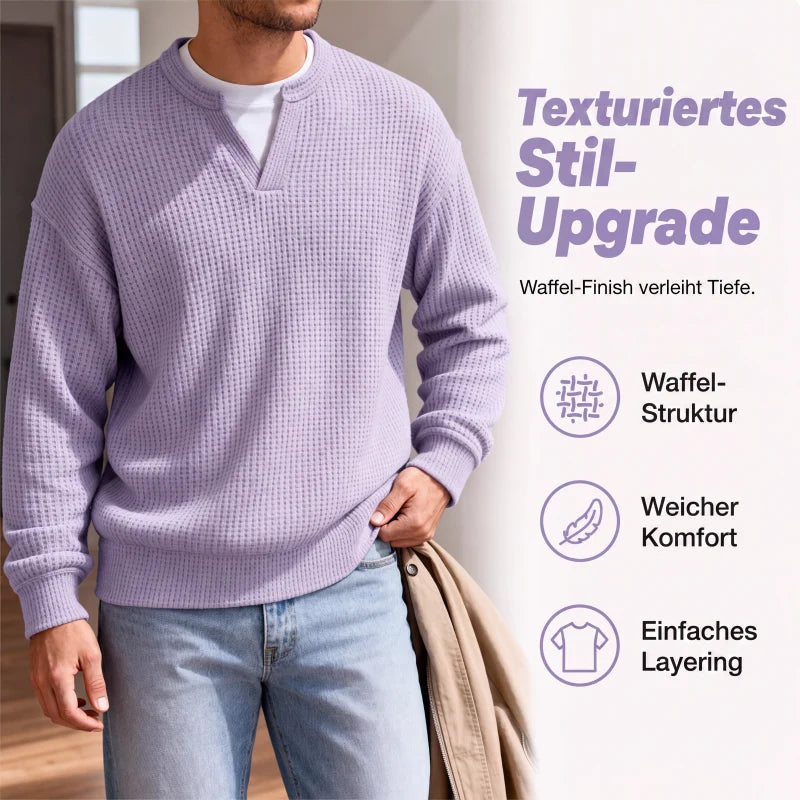 Pullover Mara – Waffelstrick in Flieder – Produktansicht 3