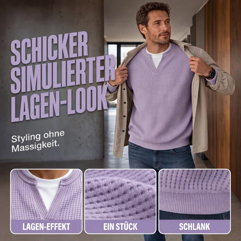 Pullover Mara – Waffelstrick in Flieder – Produktansicht 4