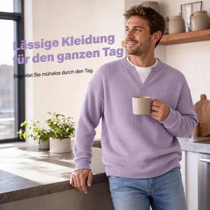 Pullover Mara – Waffelstrick in Flieder – Produktansicht 5