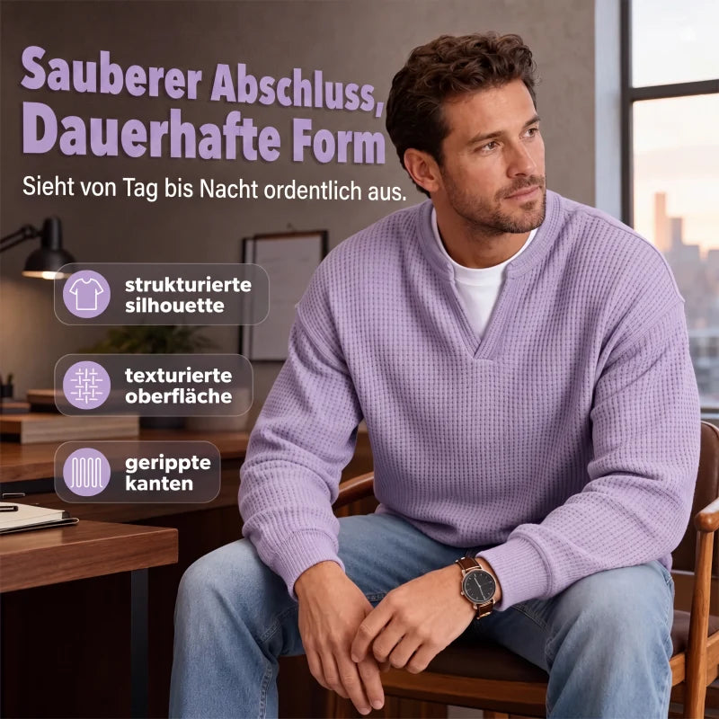 Pullover Mara – Waffelstrick in Flieder – Produktansicht 6