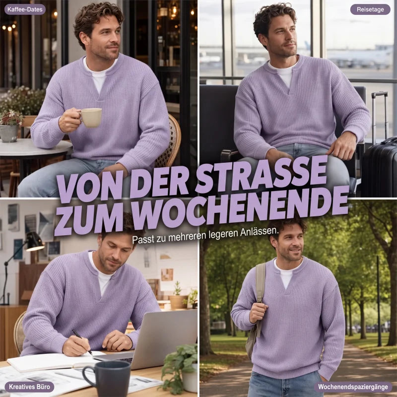 Pullover Mara – Waffelstrick in Flieder – Produktansicht 7