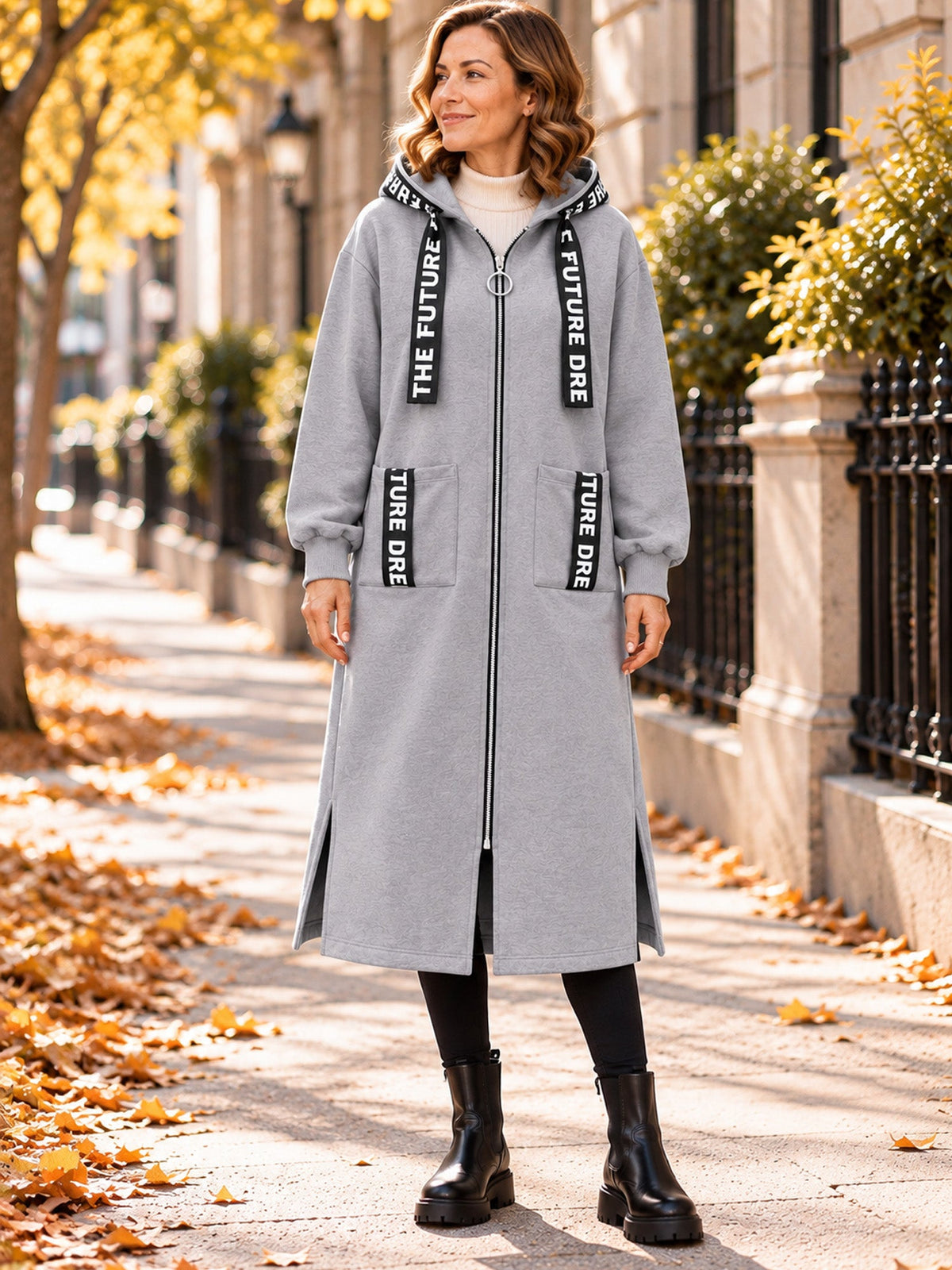 Lange Kapuzenjacke Liana – Produktansicht 8