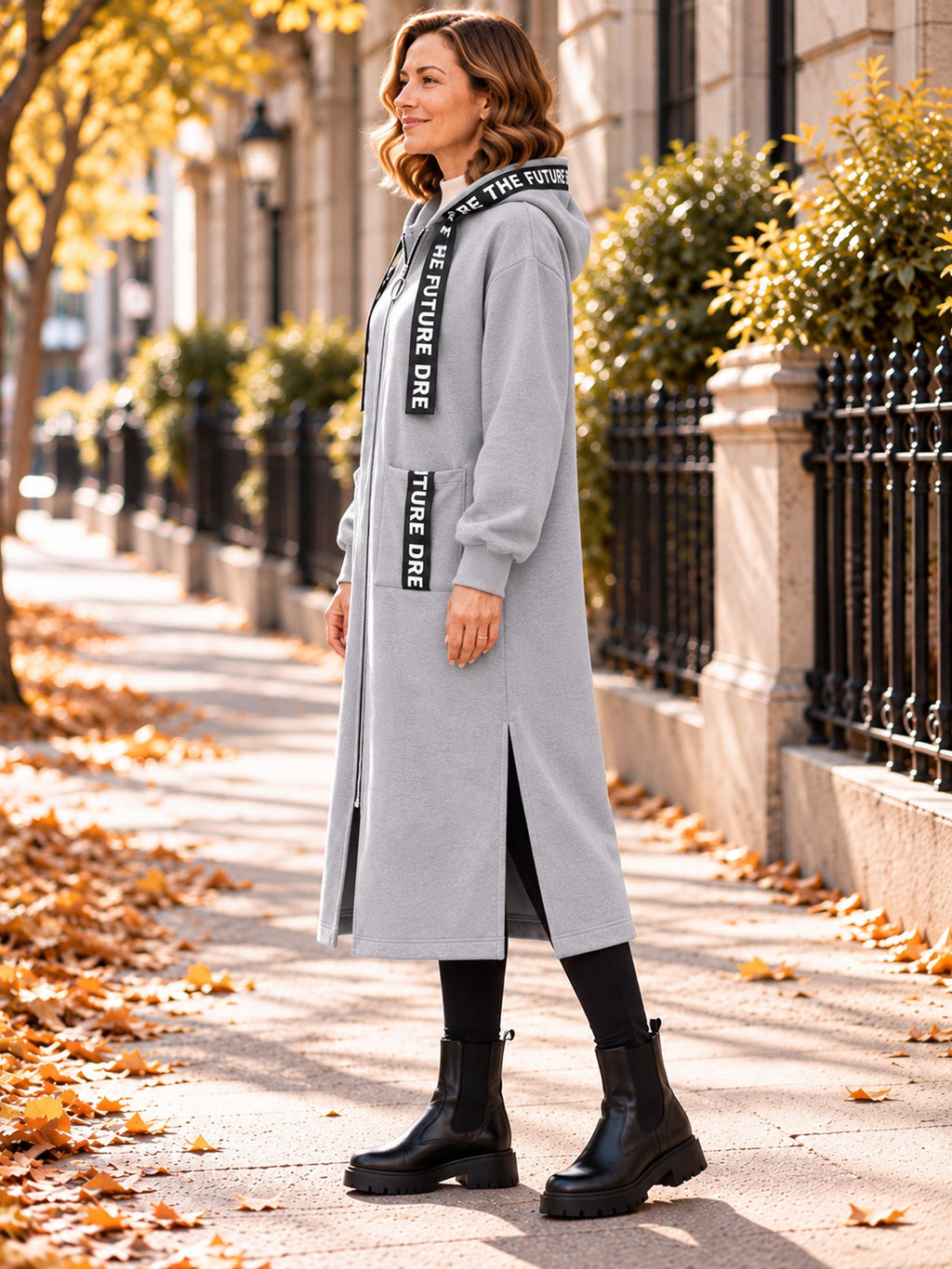 Lange Kapuzenjacke Liana – Produktansicht 9
