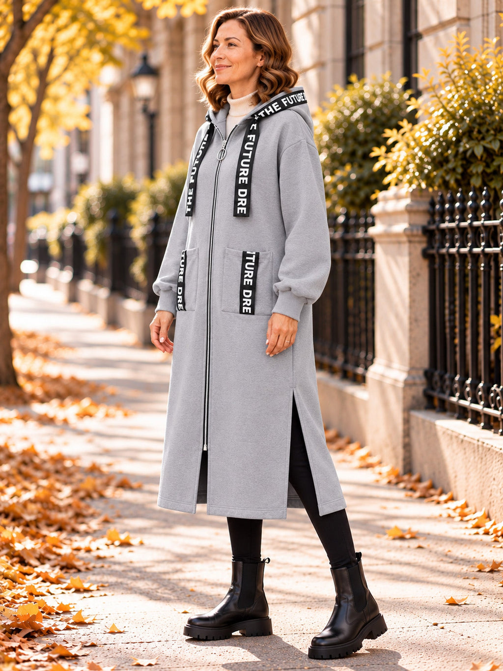 Lange Kapuzenjacke Liana – Produktansicht 11